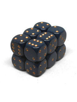 Chessex Brick 12 D6 Opaques Dark Blue/Copper