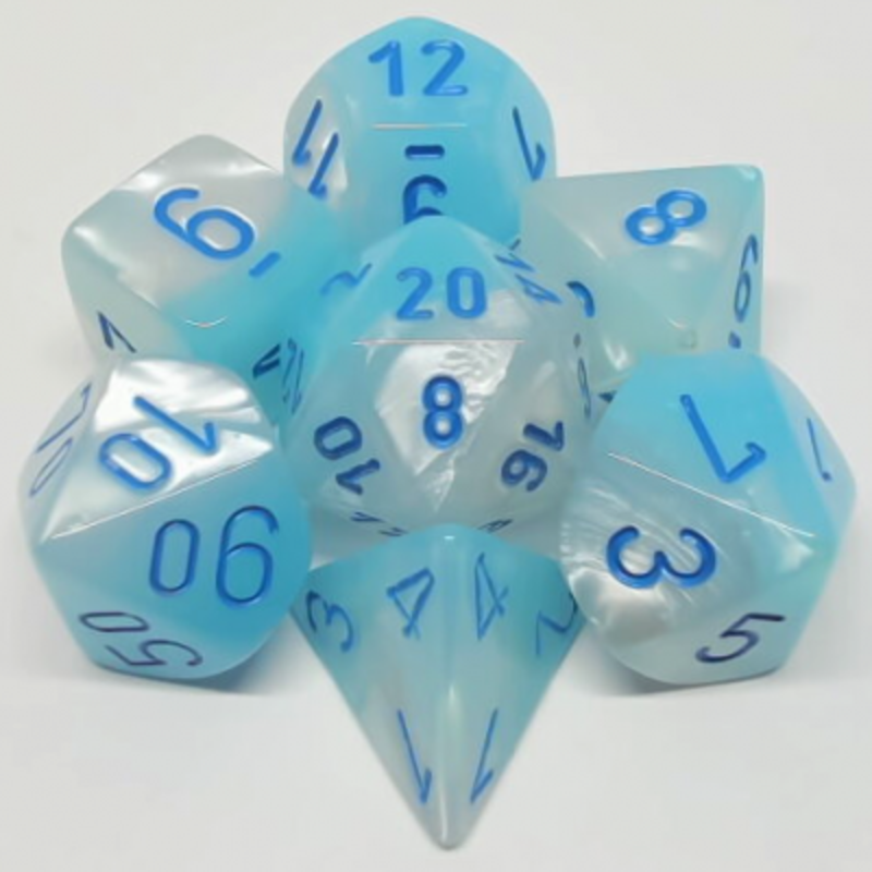 Chessex Set 7D Poly Gemini Turquoise/White-Blue