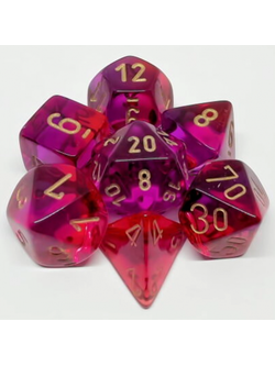 Chessex Set 7D Gemini Translucent Red-Purple/Gold