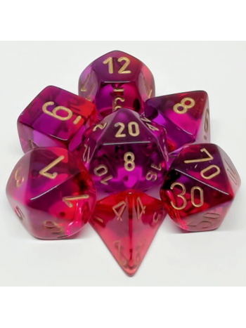 Chessex Set 7D Gemini Transparent Rouge-Violet/Doré
