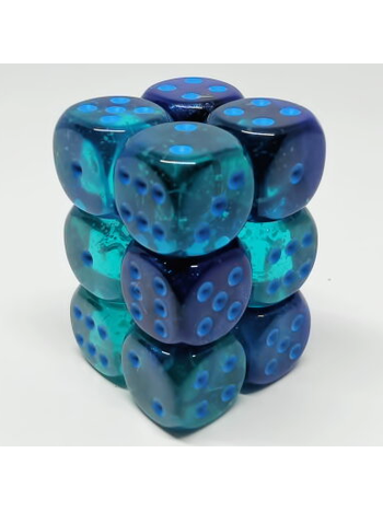 Chessex Brick 12 D6 Gemini Luminary Blue/Blue - Light Blue