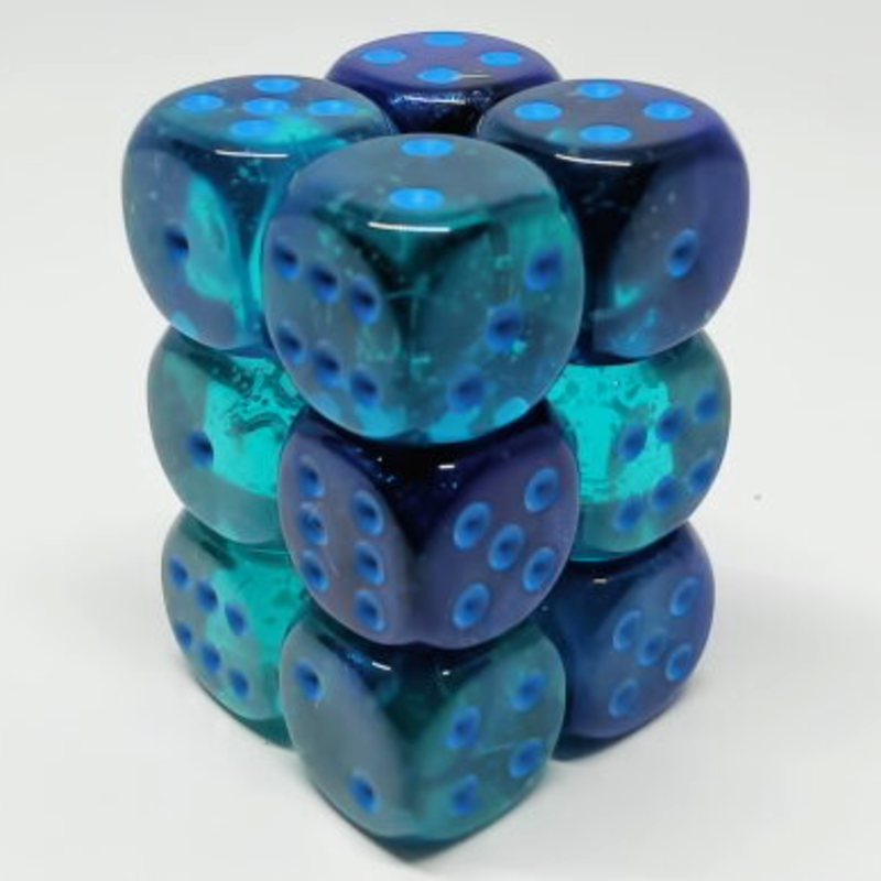 Chessex Brick 12 D6 Gemini Luminary Blue/Blue - Light Blue