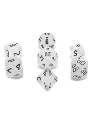 Chessex Set 7D Poly Clear - Black