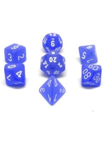 Chessex Set 7D Poly Frosted Blue - White