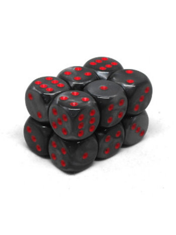 Chessex Brick 12 D6 Velvet Black - Red