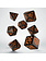 Q Workshop Set of 7 Polyhedral Halloween Dice - Black with Orange Numbers