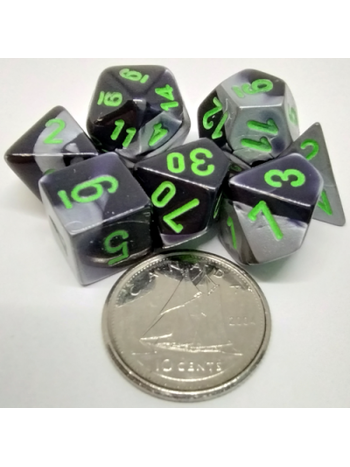 Chessex Set 7D Poly Mini - Gemini Black/Grey/Green