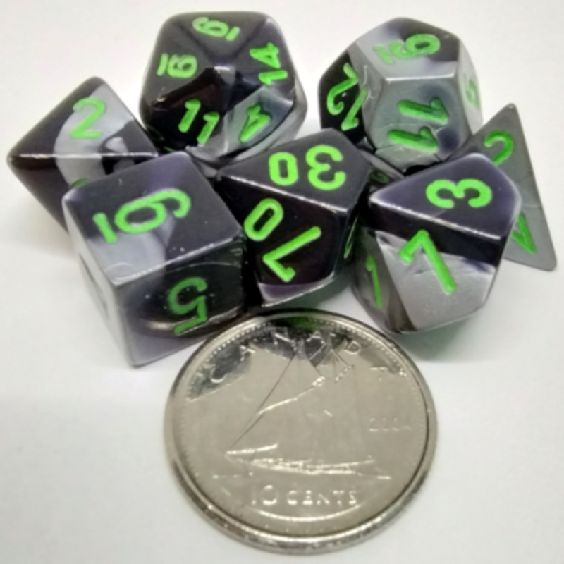 Chessex Set 7D Poly Mini - Gemini Black/Grey/Green