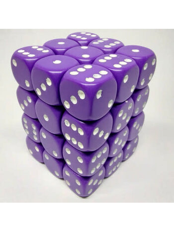 Chessex 36 D6 Opaque Purple/White