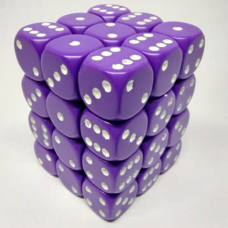 Chessex 36 D6 Opaques Violet/Blanc