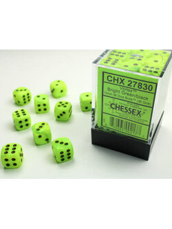 Chessex Set 36 D6 Vortex Bright Green/Black