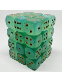 Chessex Set 36 D6 Borealis Luminary Light Green/Gold