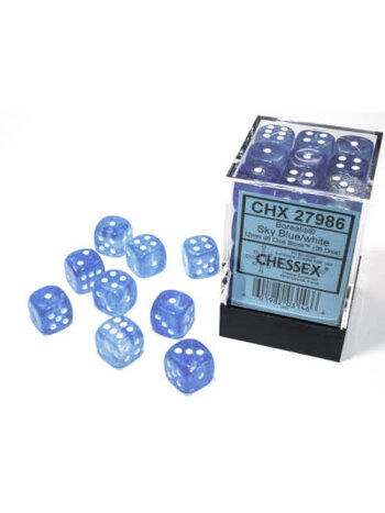 Chessex Brique 36 D6 Borealis Luminary Bleu Ciel/Blanc
