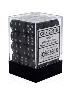 Chessex Brique de 36 D6 12mm Picoté Ninja