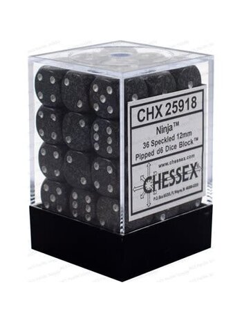 Chessex Set 36 D6 12mm Peckled Ninja
