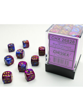 Chessex Set 36 D6 12mm Gemini Blue-Violet/Gold
