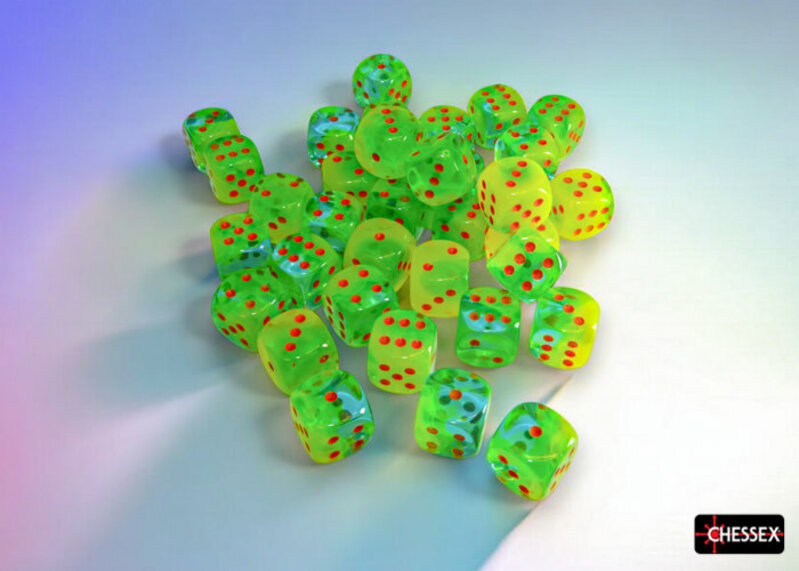 Chessex Brique 36 D6 Plasma Green-Teal/Orange
