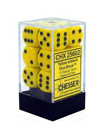 Chessex Brique 12 D6 Opaque Jaunes