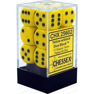 Chessex Brique 12 D6 Opaque Jaunes