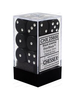Chessex Ensemble 12 D6 Opaque Noir/Blanc
