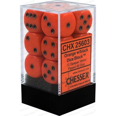 Chessex Ensemble 12 D6 Opaque Orange/Noir