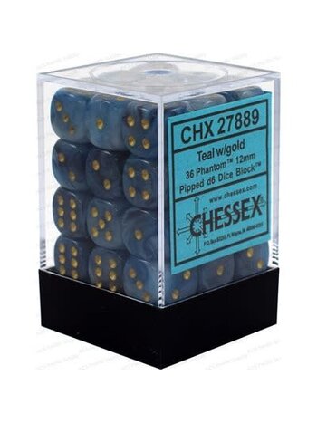 Chessex Ensemble 36 D6 Phantom-Teal/Gold