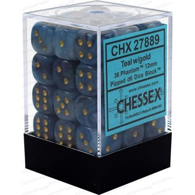 Chessex Ensemble 36 D6 Phantom-Teal/Gold