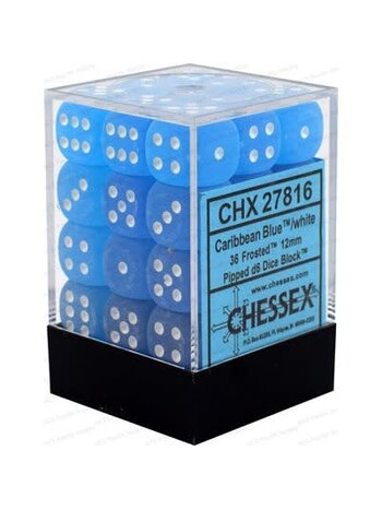 Chessex Set 36 D6 - Frosted Caribbean Blue