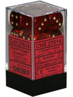 Chessex Set12 D6 Scarab Scarlet/Gold