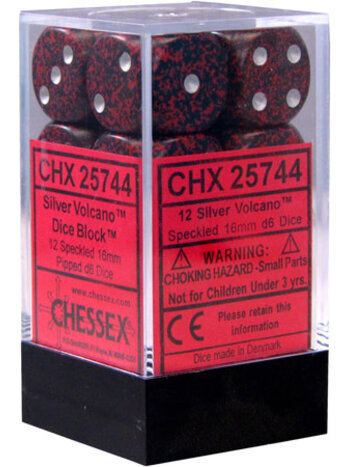 Chessex Set 12 D6 Speckled Silver Volcano