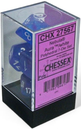 Chessex Ensemble 7D Poly Aura/Blanc