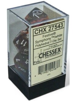 Chessex Set 7D Poly Festive Symphony/Blanc