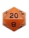 Metallic Dice Game D20 35 mm Acrylic Glow in the Dark Orange/Noirs