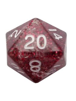 Metallic Dice Game D20 Acrylic 35mm Mega Ethereal Light Purple/White