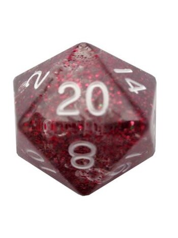 Metallic Dice Game D20 Acrylic 35mm Mega Ethereal Light Purple/White