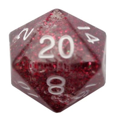 Metallic Dice Game D20 Acrylic 35mm Mega Ethereal Light Purple/White