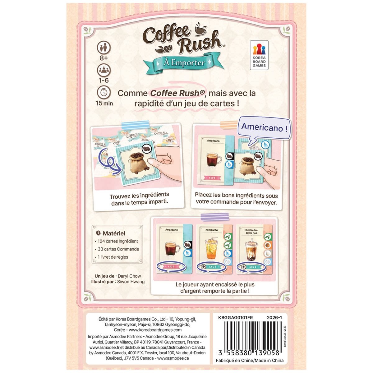 Korea Boardgames Coffee Rush - À Emporter (FR)