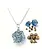 Necklace D20 - Skeleton Horror Glacial Blue