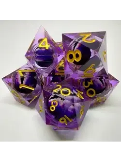 Ensemble de 7D Poly - Oeil de Dragon Mauve