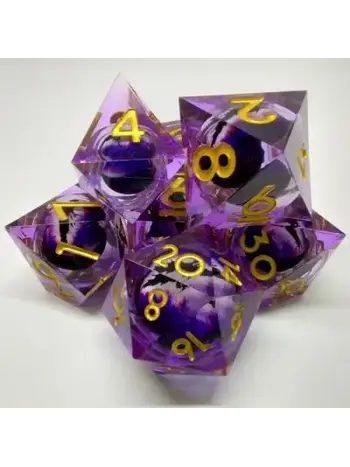 Ensemble de 7D Poly Oeil de Dragon Mauve