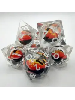 Set 7D Poly - Dragon Eye Translucent with red eye