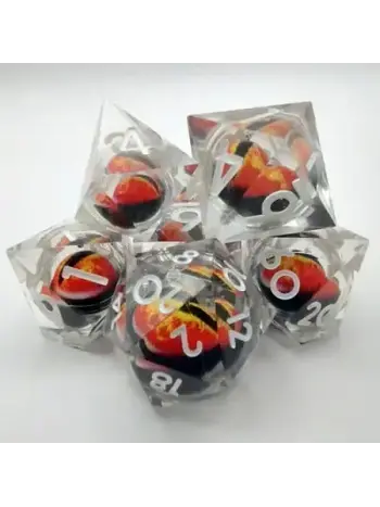 Set 7D Poly - Dragon Eye Translucent with red eye