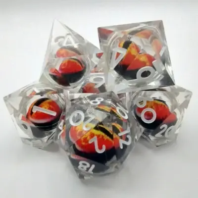 Set 7D Poly - Dragon Eye Translucent with red eye