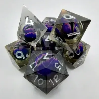 Set 7D Poly - Dragon Eye Smoke with Purple Eye