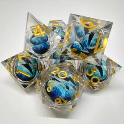 Set 7D Poly - Dragon Eye Translucent with Blue Eye