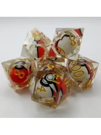 Set 7D Poly - Poké-Ball Translucent Gold Numbers