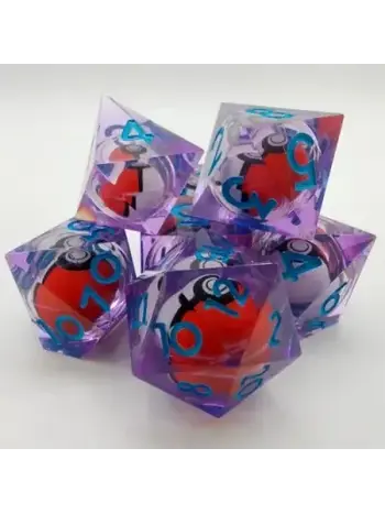 Copy of Ensemble 7D Poly - Poké-Ball Translucide Chiffres Dorés