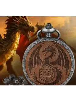 Metal Pocket Dice Case Dragon on Dark Wood