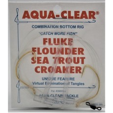 Aqua-Clear Tackle Aqua-Clear FW-1A Fluke/Weakfish Hi-Lo Rig w/Plain 2/0 Gold Wide Gap Hooks
