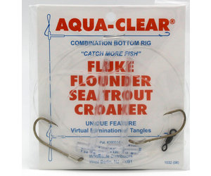 Aqua Clear Aqua-Clear FW-2 Hi/Lo Fluke/Weakfish 2/0 Bronze Beak Hooks Rig